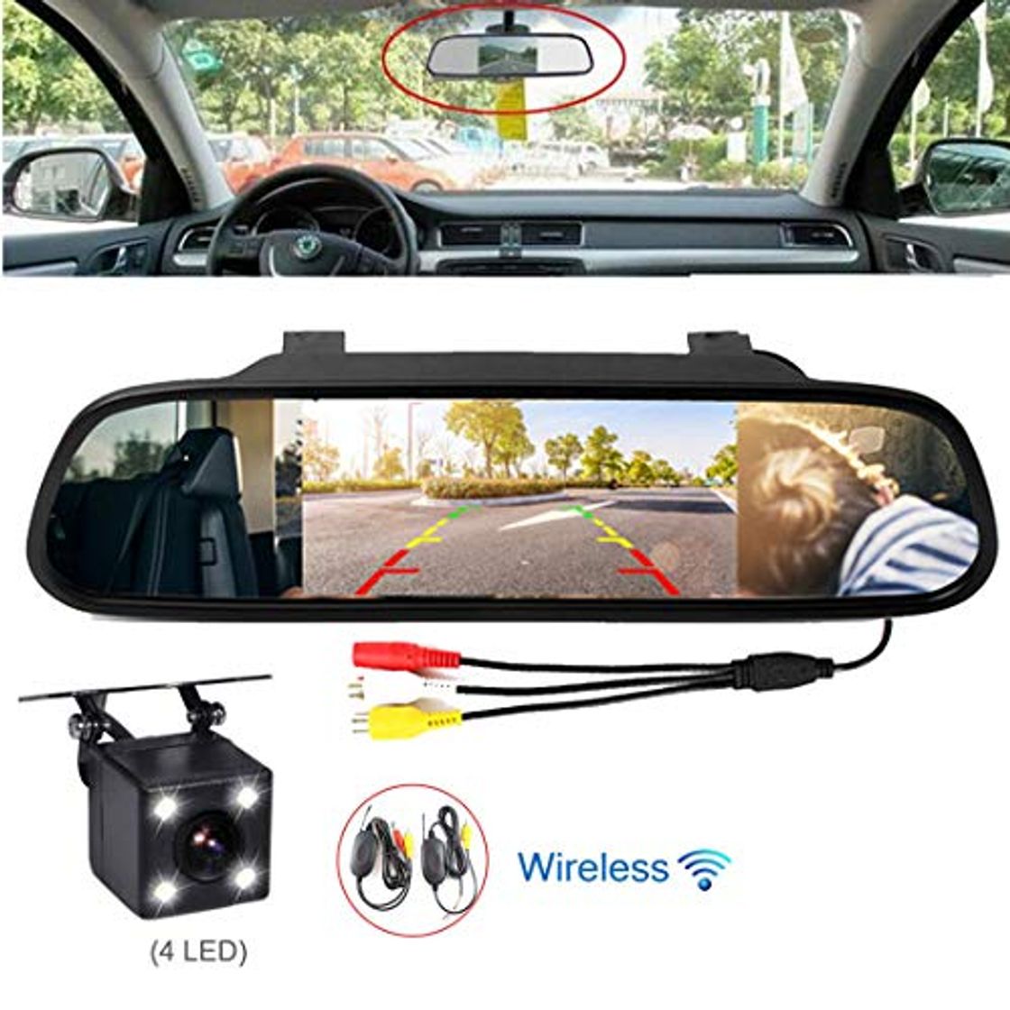 Product VIGORFLYRUN PARTS LTD 4.3" TFT LCD Monitor de Retrovisor del Coche