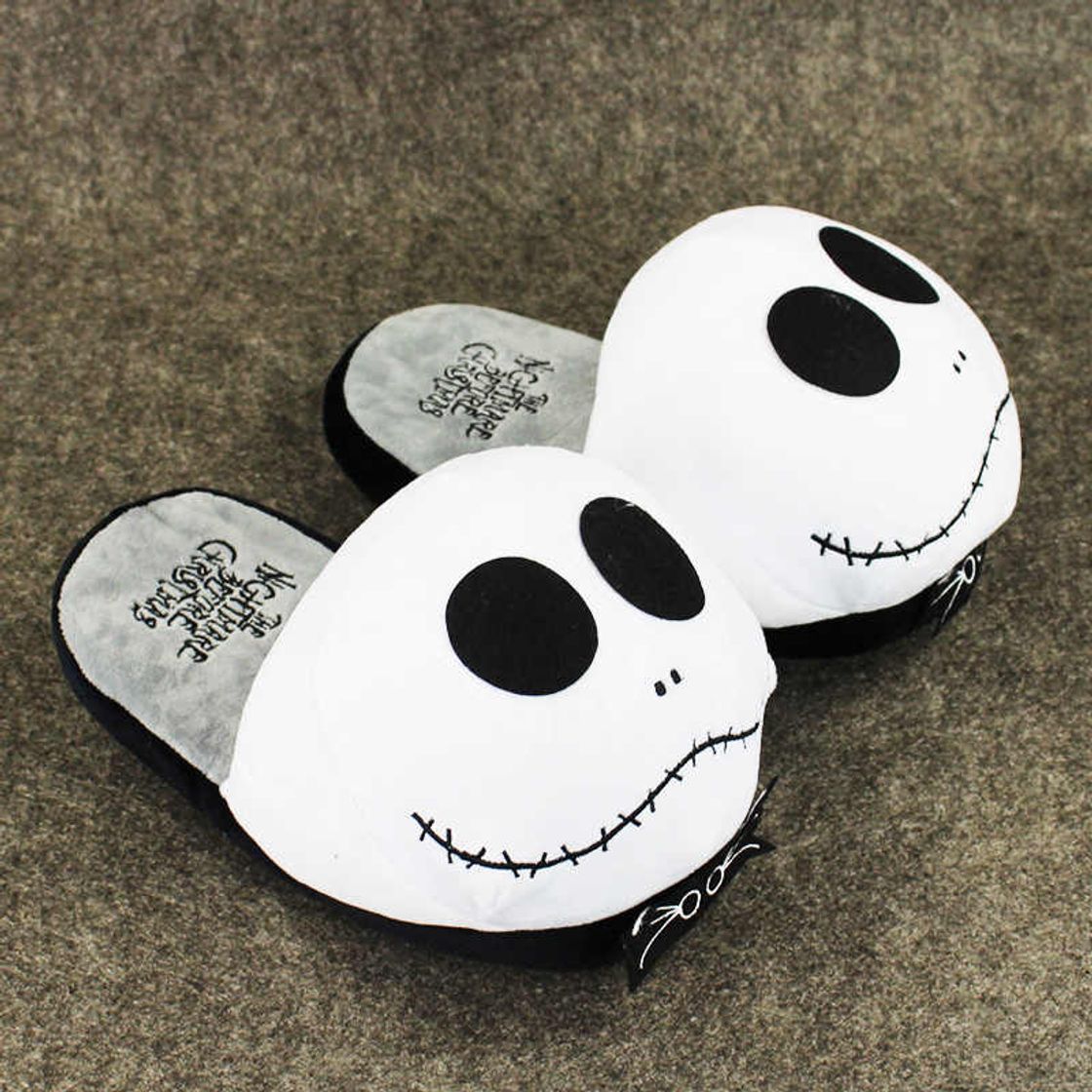 Productos The Nightmare Before Christmas Jack Skellington Pantuflas de Peluche Suaves y cálidas