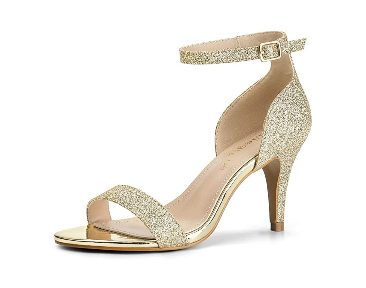 Social Allegra K Sandalias De Tacón De Aguja Correa De Tobillo Brillo para
