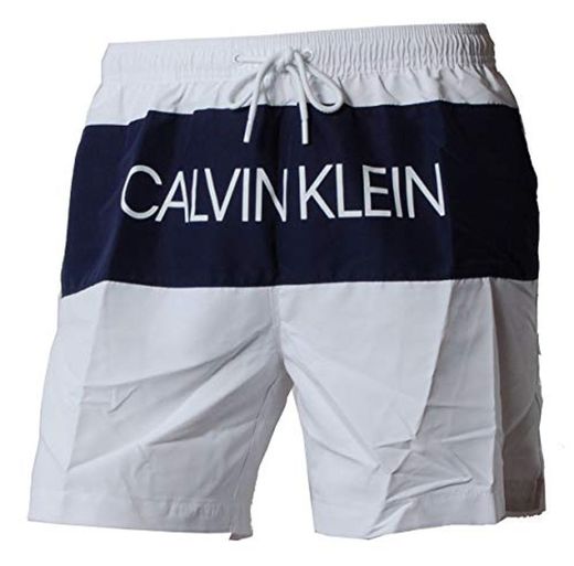Calvin Klein Medium Drawstring Pantalones Cortos, Blanco