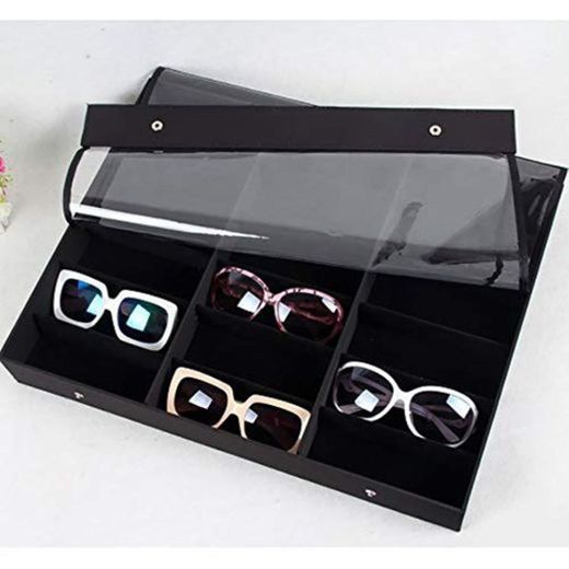 Chlyuan-ac Sunglass Glasses Display Case Organizer 18 Gafas Caja de presentación Cubierta