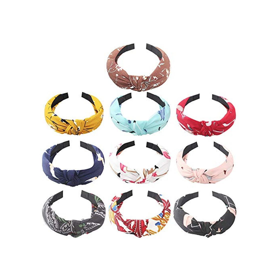 Fashion 10 Piezas de Ancho Bandas de la Cabeza Twist Knot Turban Diadema