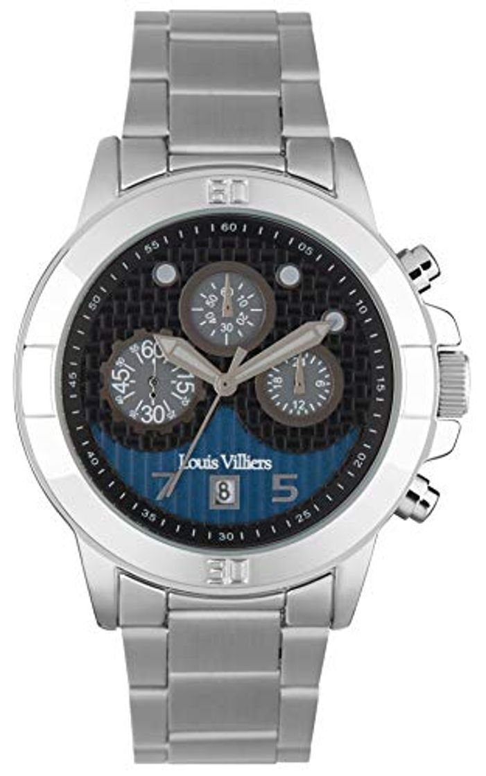 Fashion Louis villiers Reloj para Hombre Analógico de Cuarzo con Brazalete de Acero Inoxidable LVP1902