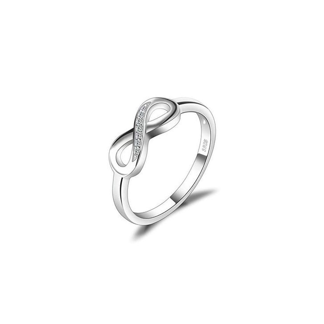 Social JewelryPalace Anillo infinito Amor Eterno de Circonia Cúbica Aniversario Promesa de Plata