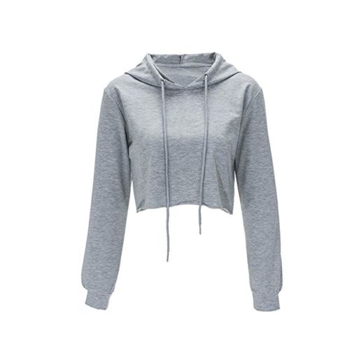 Sudaderas con Capucha Cortas Mujer Crop Top Hoodies Sudadera Pullover Sudaderas Anchas