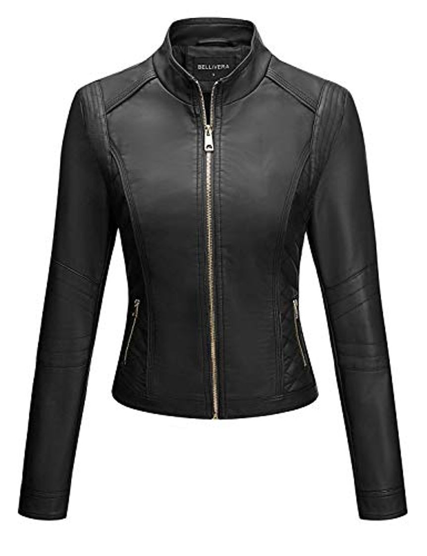 Social Bellivera Chaqueta de Cuero PU para Mujer