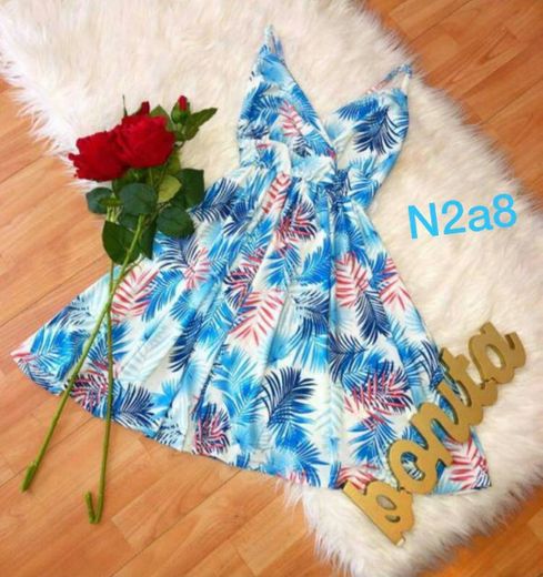 ECOWISH Vestido de verano casual con cuello en V estampado floral geométrico estampado Azul azul L