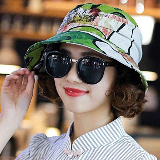 Vinteen Caps Sombrero Femenino de Verano Versión Coreana Sun Salvaje Sombrero Femenino de Protección Solar Primavera y el Verano de Mediana Edad y de Edad Avanzada de la Cuenca del Sombrero Sombreros