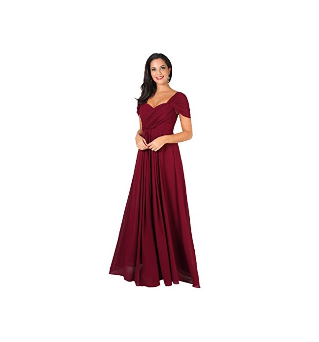 Social KRISP Vestido Fiesta Largo Talla Grande Boda Elegante Plisado Noche,