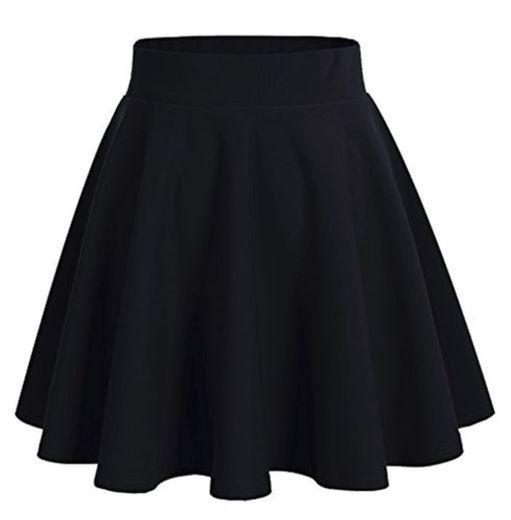 DRESSTELLS Falda Mujer Mini Corto Elástica Plisada Básica Multifuncional Black M