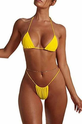 Conjunto De Bikini Sexy Micro Traje De Baño Bikini Triángulo Tanga 2