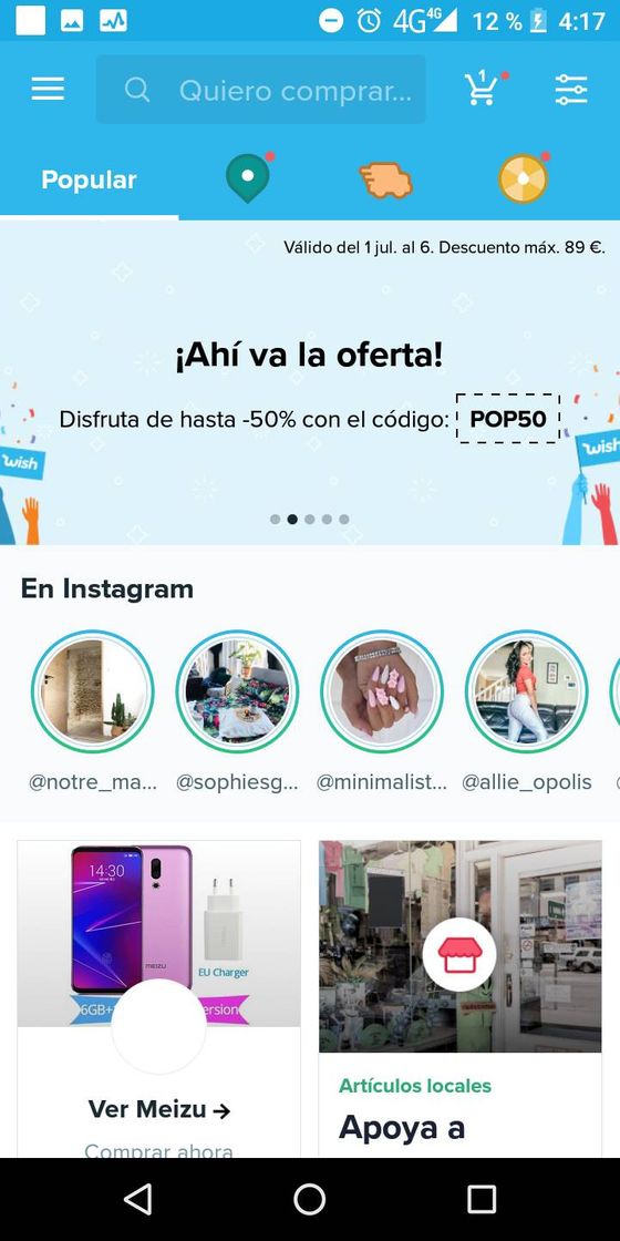 Aplicación Wich