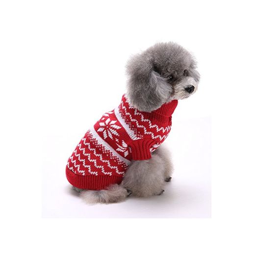Tuopuda Navidad Mascotas suéter Invierno Perro Nieve Lana del Perrito Traje Caliente