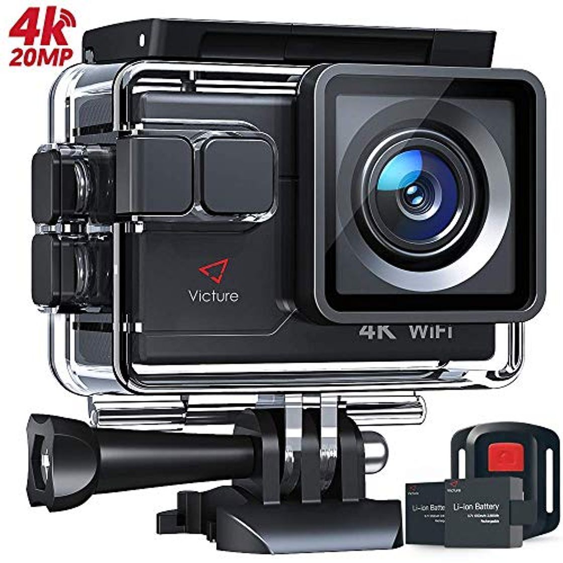 Social Victure Cámara Deportiva 4K Wi-Fi 16MP Camara Acuática Camaras Acción Sumergible de