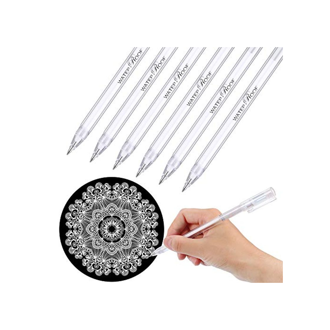 6 Piezas de Bolígrafo Blanco para Artistas Papeles Oscuros Dibujo Ilustración Arte