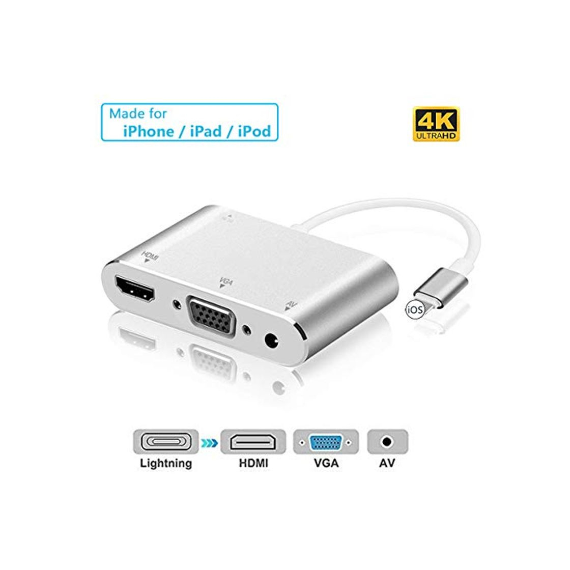 Product Micoo Adaptador de Teléfono a HDMI VGA, Convertidor de Adaptador AV Digital