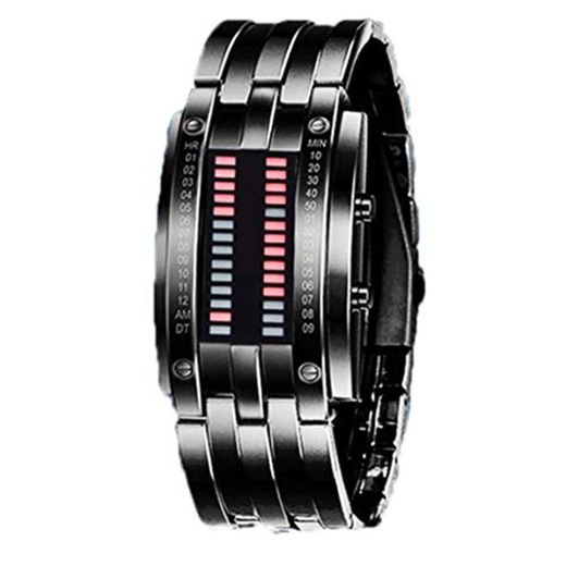 Tendencia de Moda Reloj de luz de Doble Fila Reloj electrónico Binario Led Reloj para Hombres y Mujeres Pareja Estudiante