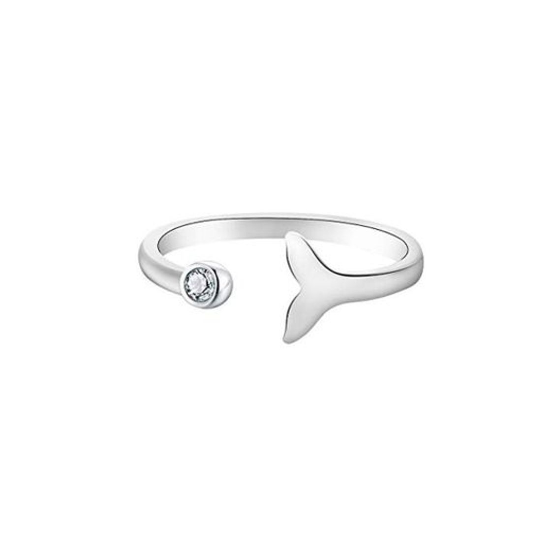 Social Chereda Cristal delfín Ballena Cola de Pescado Animal Dedos Abiertos Anillo Mujeres