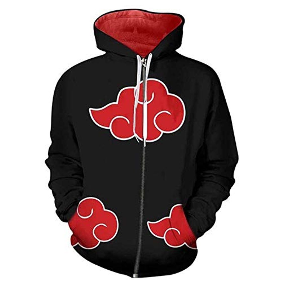 Social RJHWY Unisex 3D Sudaderas con Capucha Jersey Ropa Abrigo Chaqueta con Capucha Sudadera Cremallera Naruto Akatsuki S