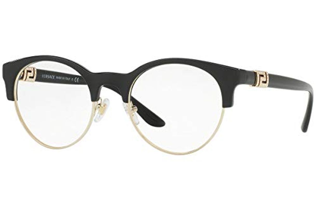 Place Versace VE3233B Gafas 49-20-140 Negro y Dorado con Lentes de Muestra GB1
