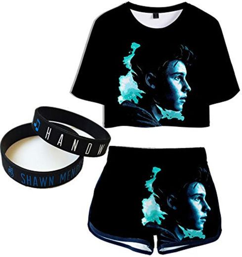 Shanw Mendes Rock Pantalones Cortos de Camiseta Pulsera Concierto Personalizado Regalo Clásico