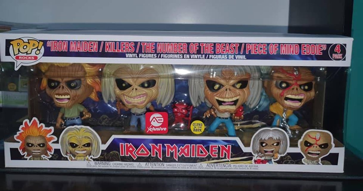 Moda funko pop pack iron maiden exclusivo glow in the dark