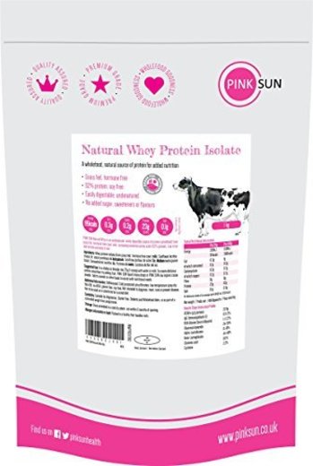 PINK SUN Natural Whey Aislado de Proteína de Suero 1kg Hierba Alimentada