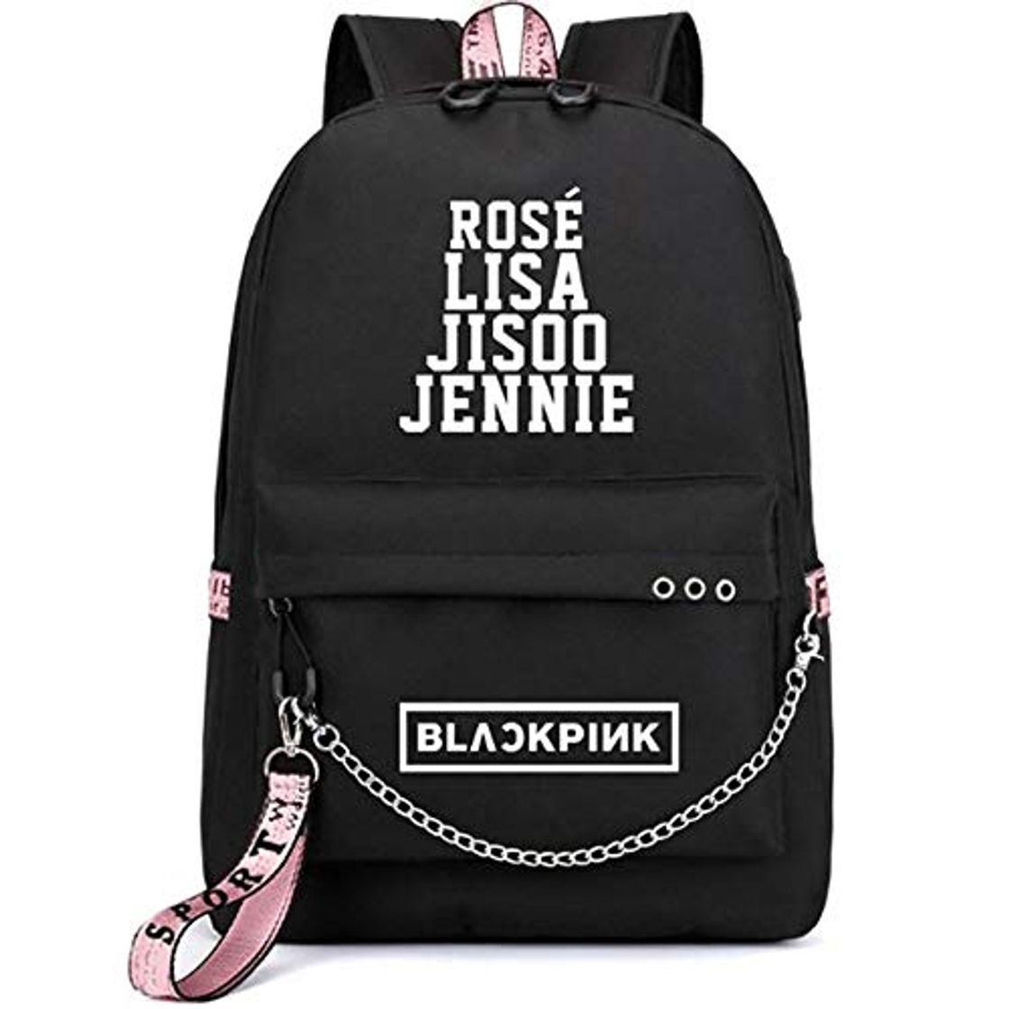 Social KEBEIXUAN BLACKPINK Mochila recargable USB con una capacidad máxima de 35L Mochila