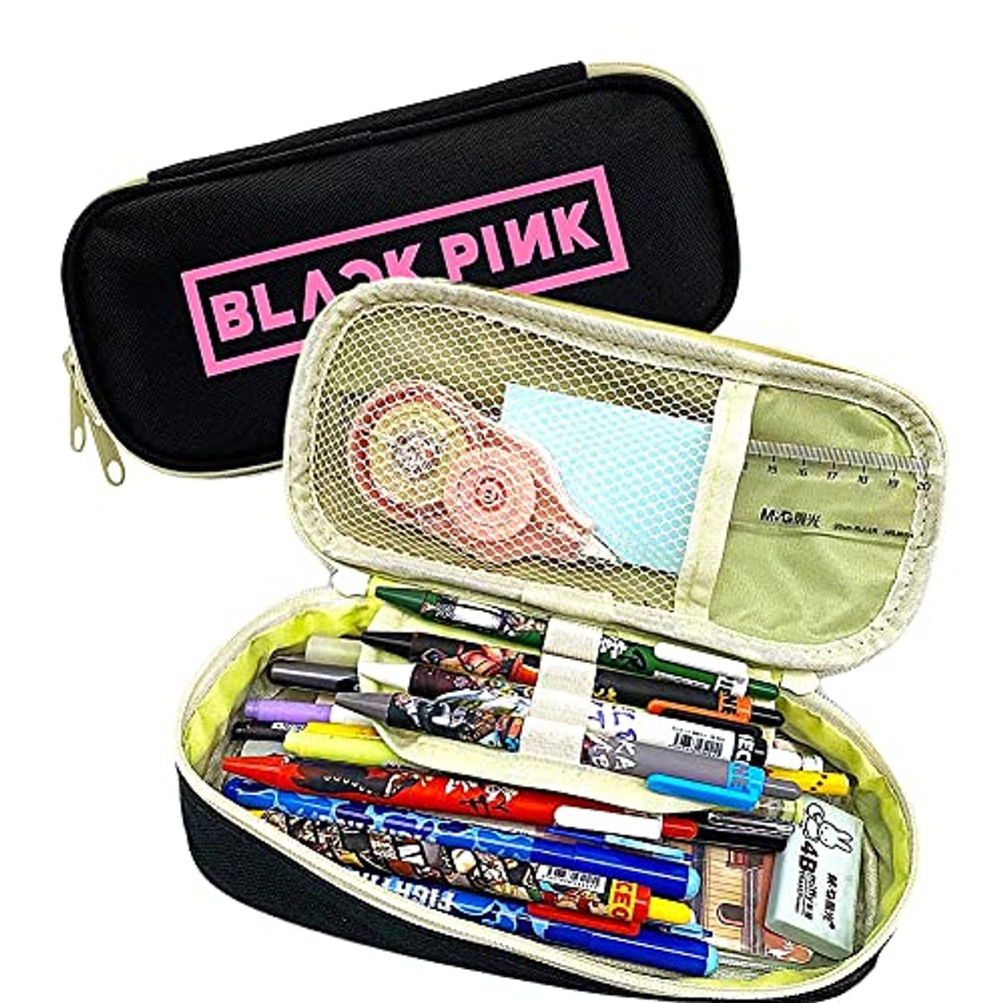 Social Estuche de Lápices Blackpink，Estuche Multifuncional con Cremallera