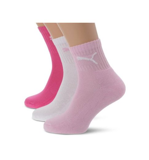 Puma Short Crew 3 pares, Calcetines unisex, Rosa