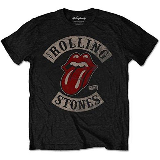 Rolling Stones Tour 78 Mens Blk TS Camiseta, Negro