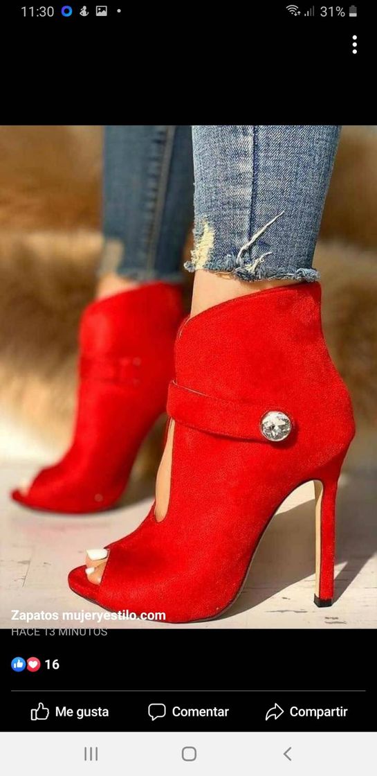 Moda Botines rojos🥰