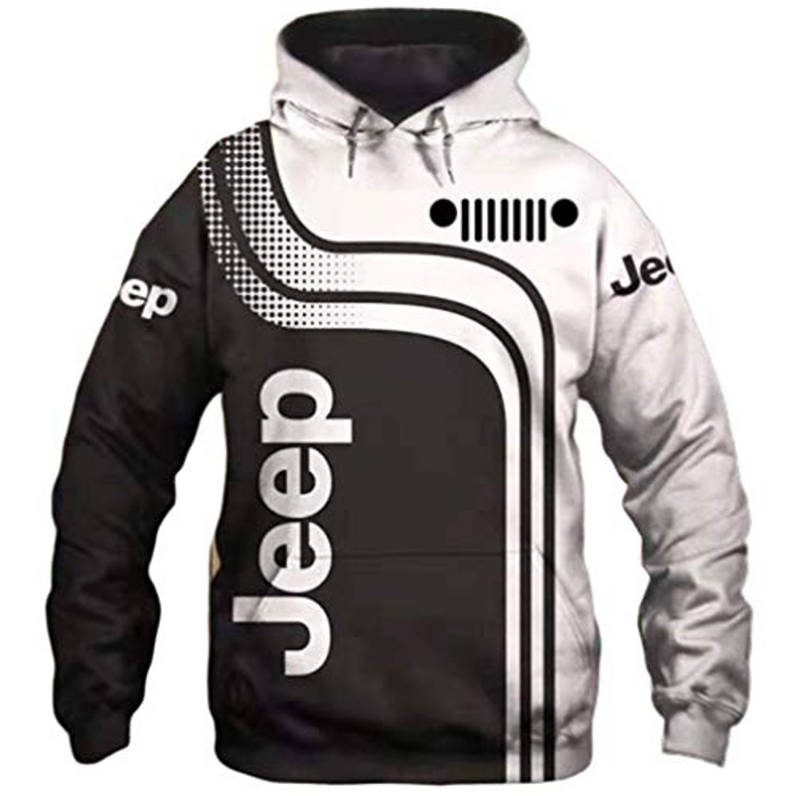 Fashion Unisex De Manga Larga con Capucha 3D Digital Internacional Jeep Logo Imprimir