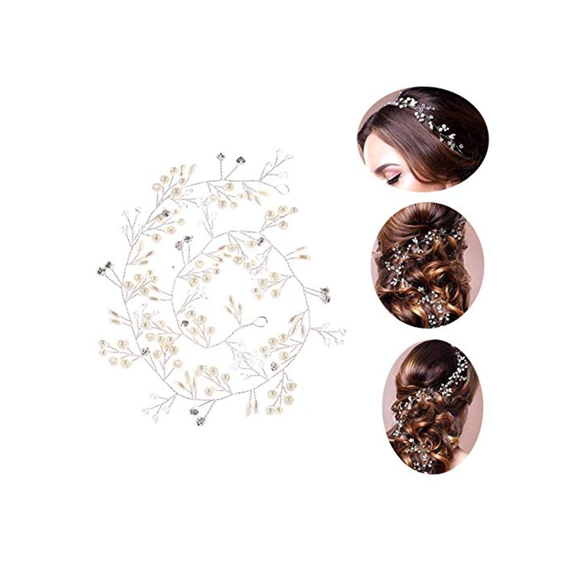 Social 50cm Tocado Diadema para el Pelo de Novia Tiara Corona de Flores