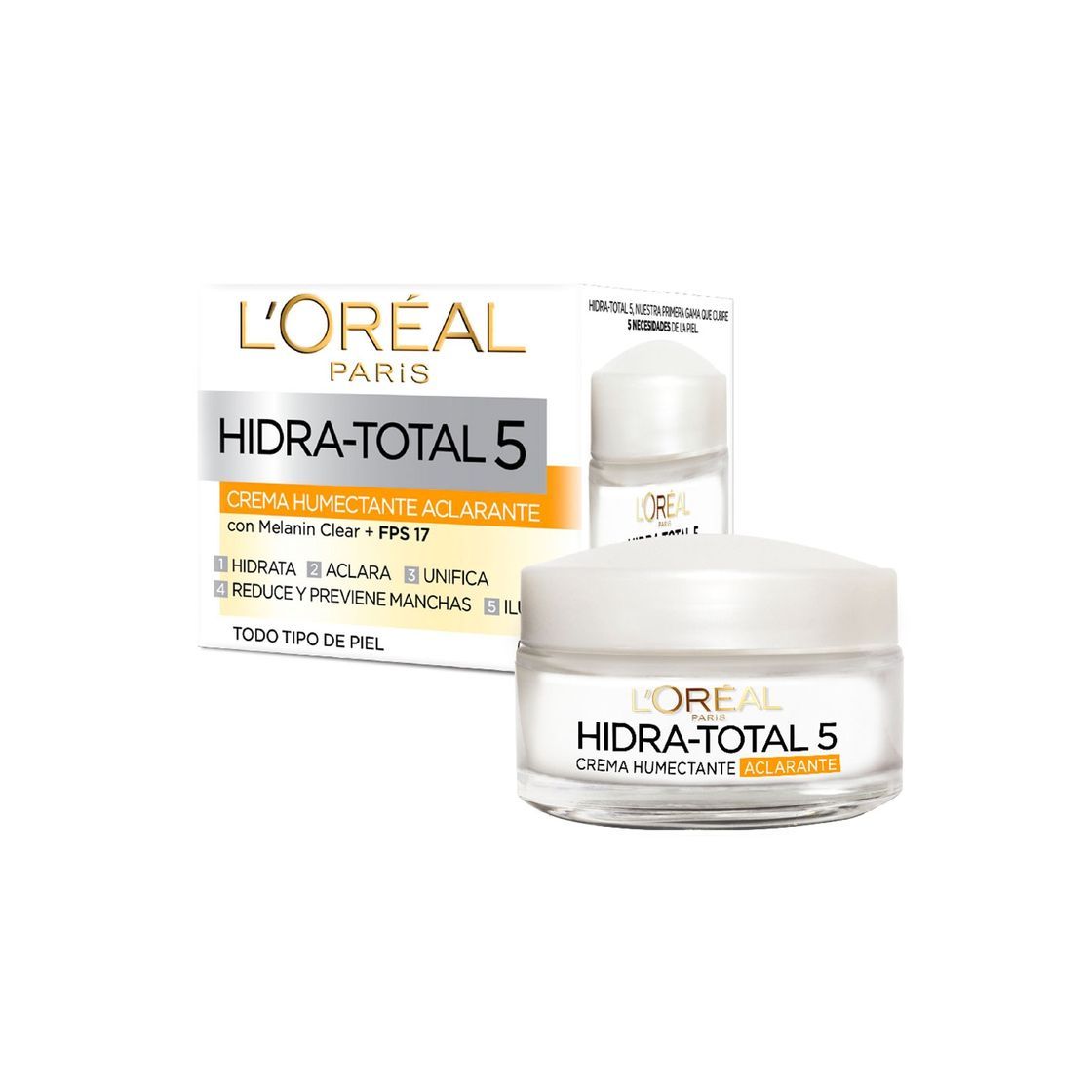 Producto Crema facial L'Oréal Paris hidra total 5 humectante aclarant