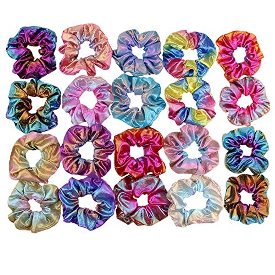 Timagebreze Banda para el Cabello de las Mujeres Banda para el Cabello EláStica Accesorios para el Cabello Metal Arco Iris Liga para el Cabello 1 Juego de 20 Piezas