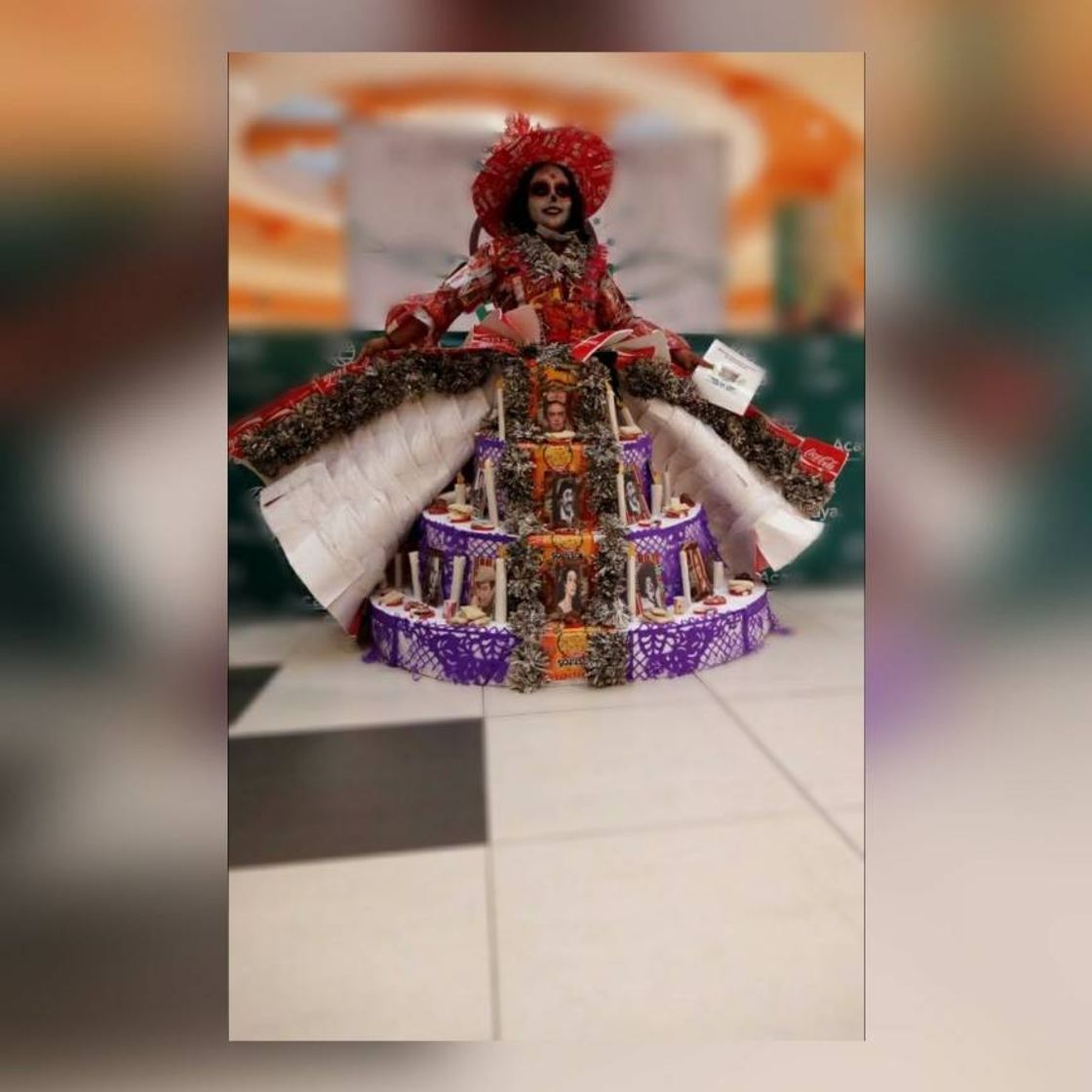 Fashion Disfraz de catrina con cartón