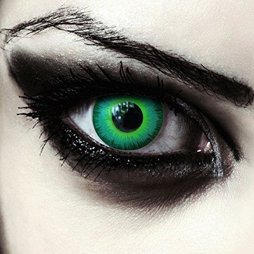 Lentillas de color verde para Cosplay Halloween duende disfraces lentillas sin dioprtías/corregir