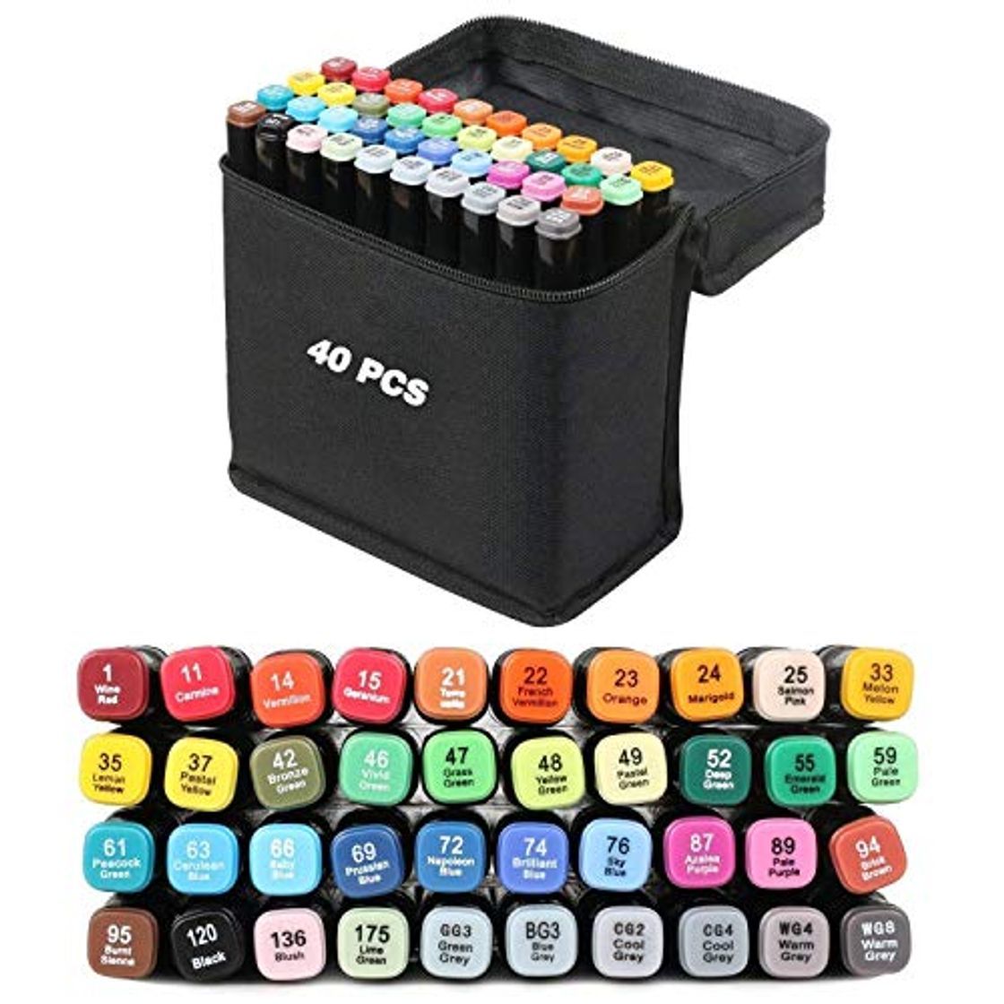 Producto 40 color Marcador Arte Marker Pen Set Dibujo Rotuladores permanentes