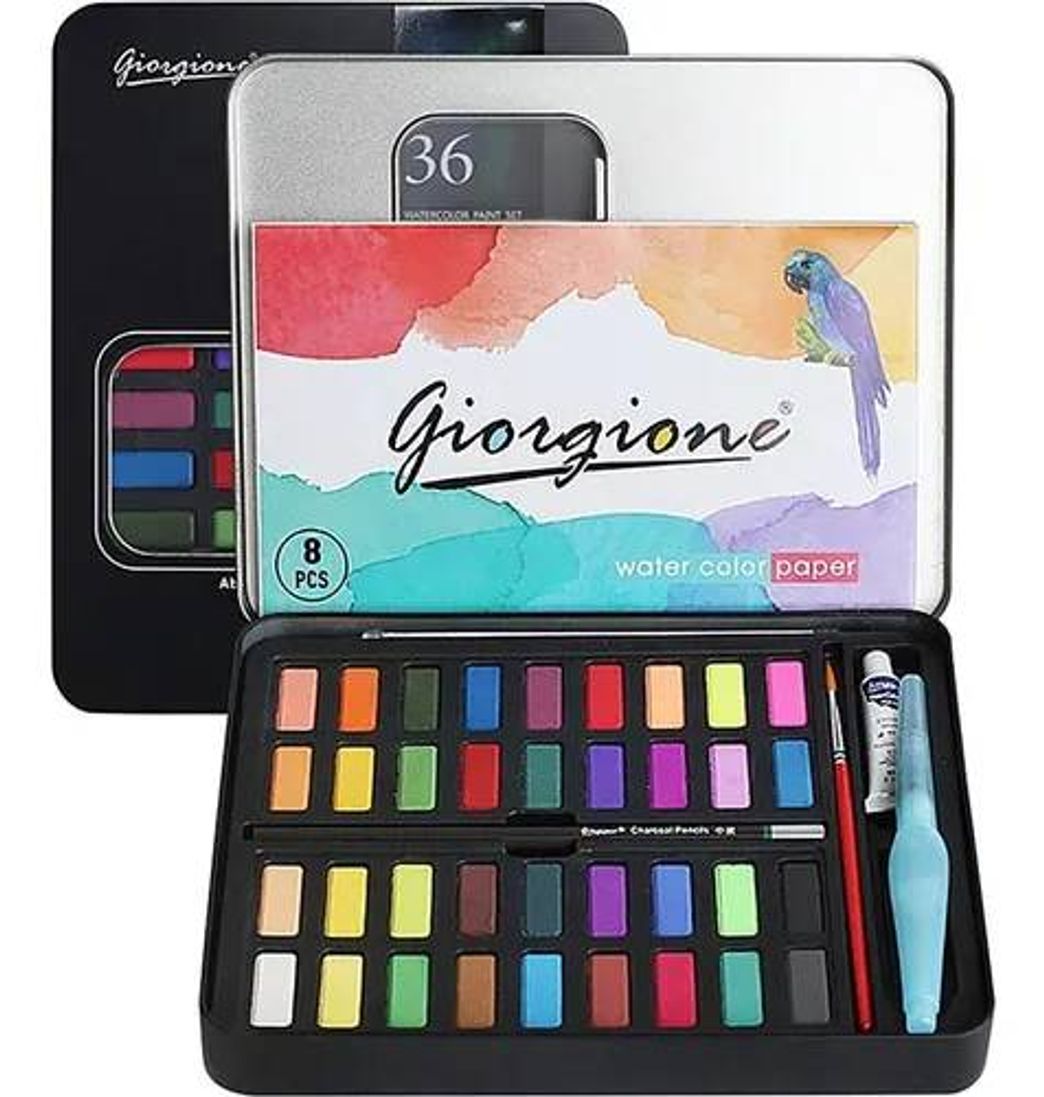 Social Estuche de acuarelas rellenable y con pincel, 36 colores 