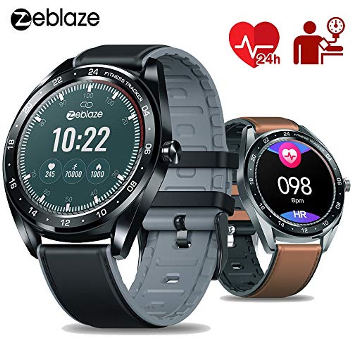 Product Zeblaze Neo Smartwatch IP67 Reloj Deportivo a Prueba de Agua Monitor de Ritmo cardíaco Monitor de presión Arterial Podómetro Actividad Inteligente Rastreador de Ejercicios para Hombres y Mujeres