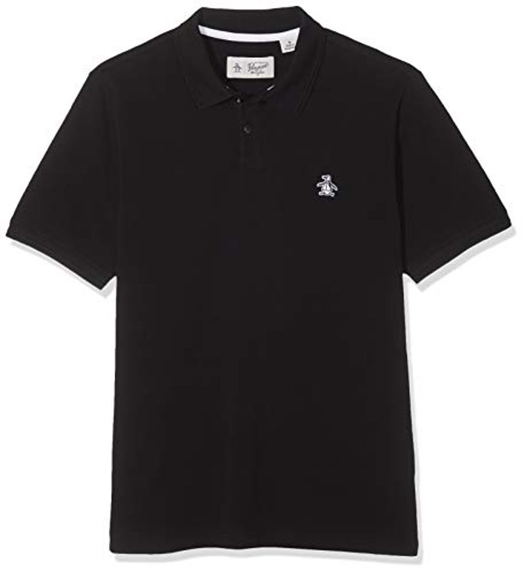 Fashion ORIGINAL PENGUIN Sticker Pete Raised Rib Polo, Negro