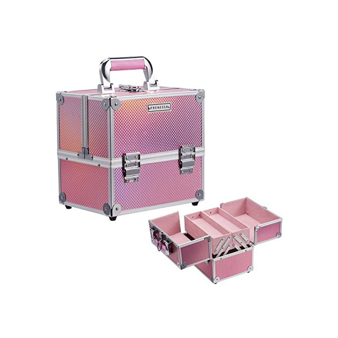 Social Maletín Maquillaje Profesional Mujer Neceser Organizador Maquillaje Cofre Maquillaje Joyero mujer organizador Maletin de Manicura Maletin de pintura Caja Maquillaje Cosméticos Rosa Regalo para Mujeres
