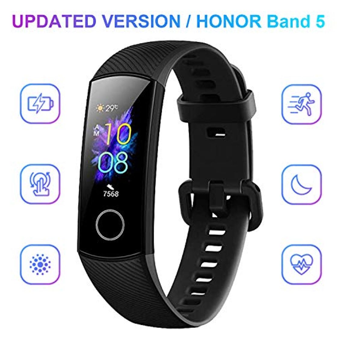 Social Honor Band 5 Fitness Armband mit Herzfrequenzmesser IP68 wasserdichter Aktivitäts Tracker Sportuhr