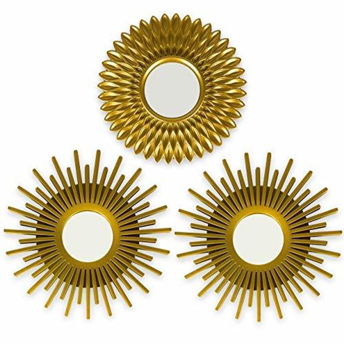 Social BONNYCO Espejos Pared Decorativos Dorados Pack 3 Espejos Decorativos Ideales para Decoracion