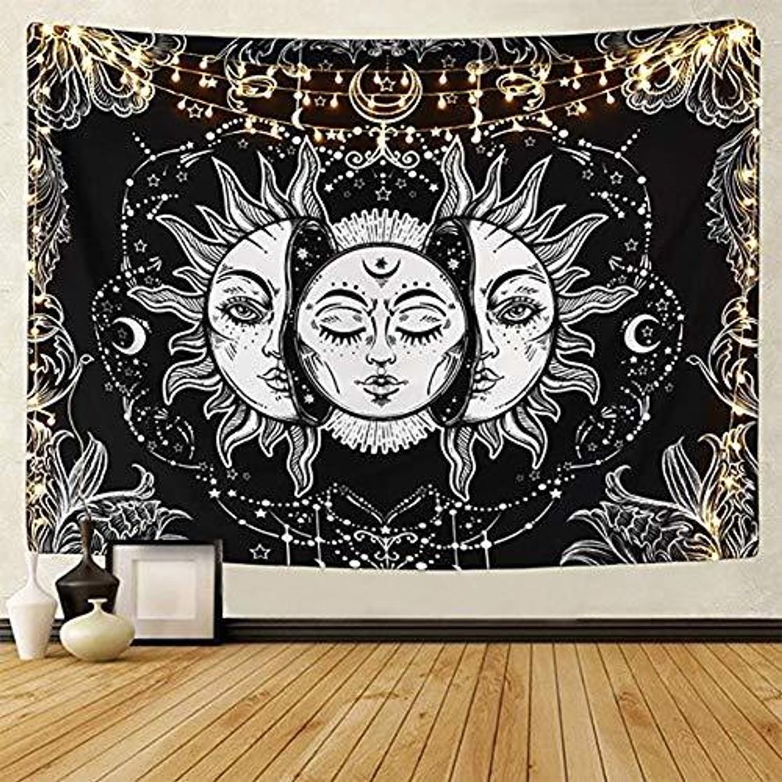 Home LOMOHOO Tapiz Tarot Sol y Luna Tapiz Psicodélico Colgante de Pared Celeste