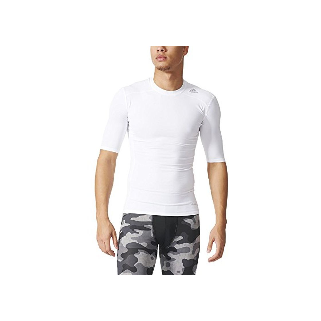 Moda adidas Techfit Base - Camiseta de manga corta para hombre, Blanco