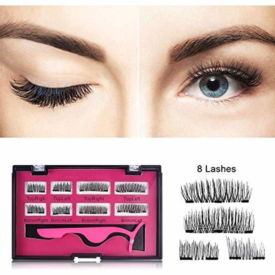 Social Pestañas Magneticas, Lypumso 3D Pestañas Postizas Magnéticas, Kit Pestañas con Rizador de