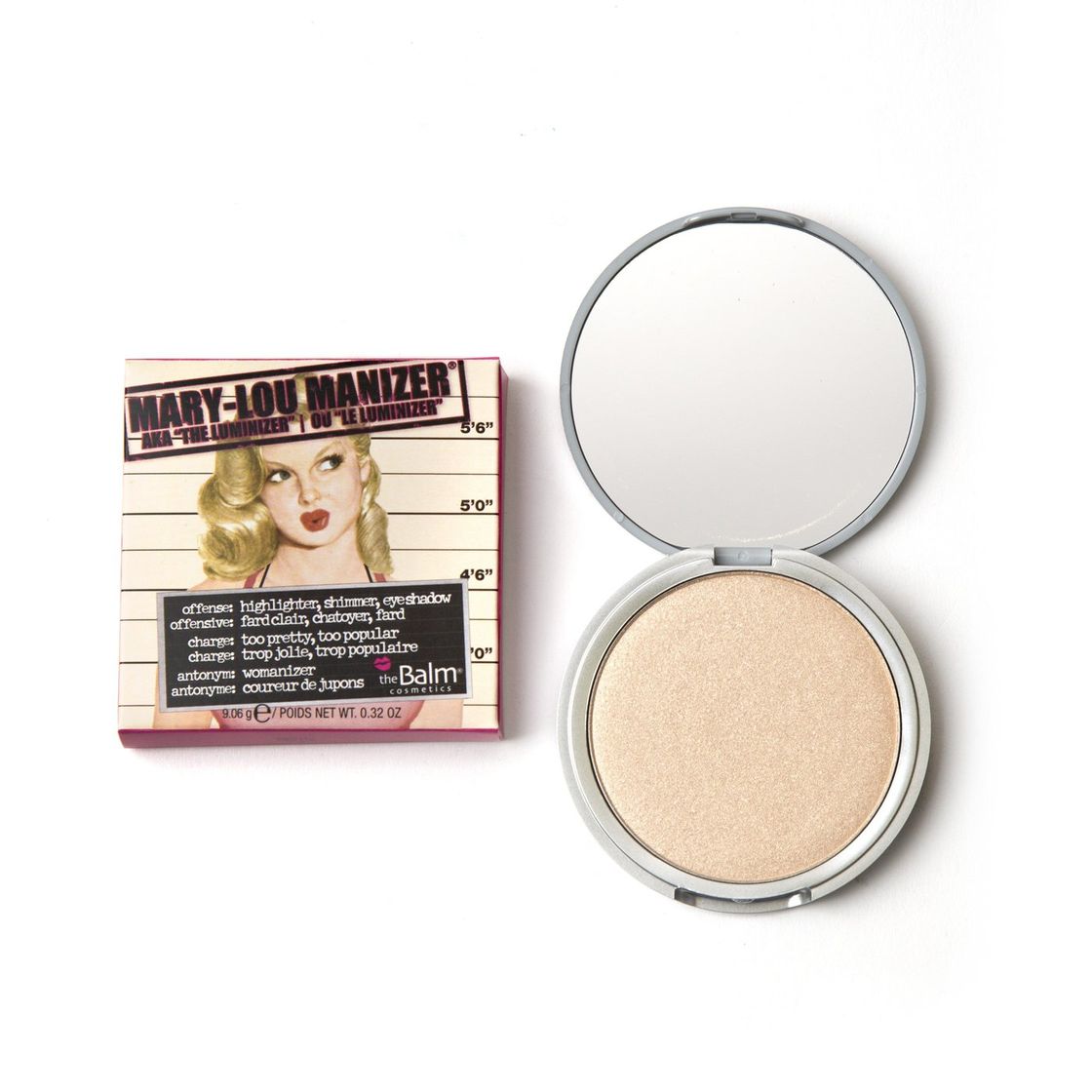 Belleza The Balm Highlighter Powder Mary Lou Manizer Shimmer Highlighter Puder Rozświetlający