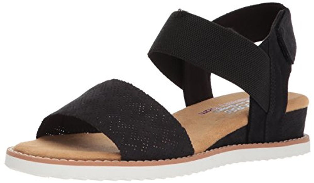 Fashion Skechers Desert Kiss 31440, Sandalia con Pulsera para Mujer, Negro